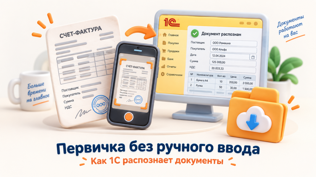 Первичка без ручного ввода: как 1С распознает счета, накладные и поступления