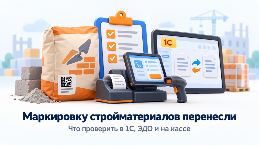 Стройматериалы с 1 декабря 2026: срок перенесли — что проверить в 1С, ЭДО и на кассе